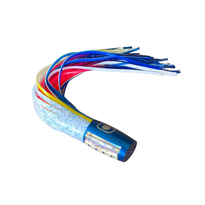 Flashing game lure Strobe cyborg in blue flyer