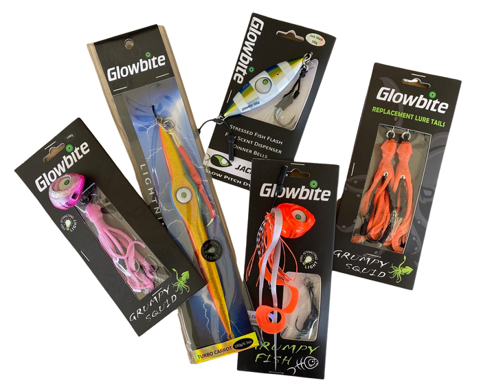 Glowbite lures for catching snapper in workups