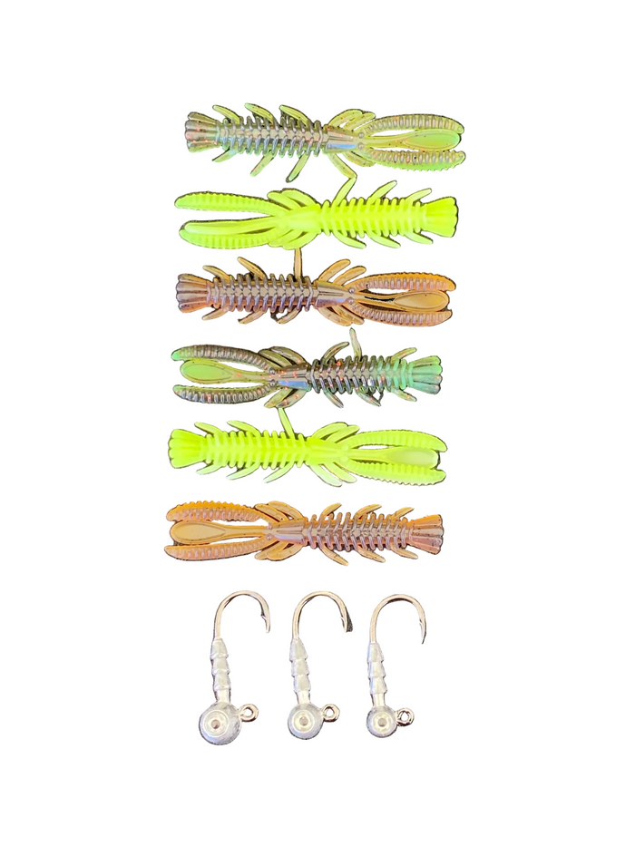 three colors of mantis shrimp lure 