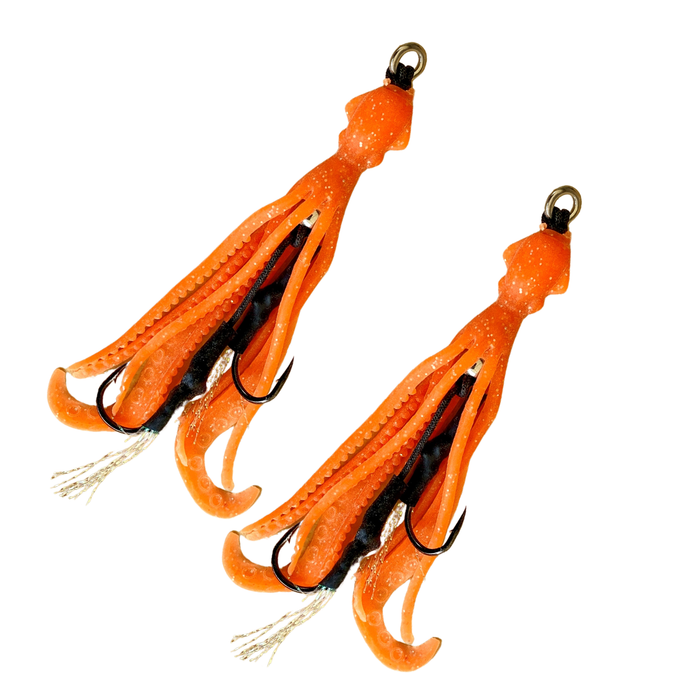 Replacement squid tails for Grumpy Squid lures in Orange