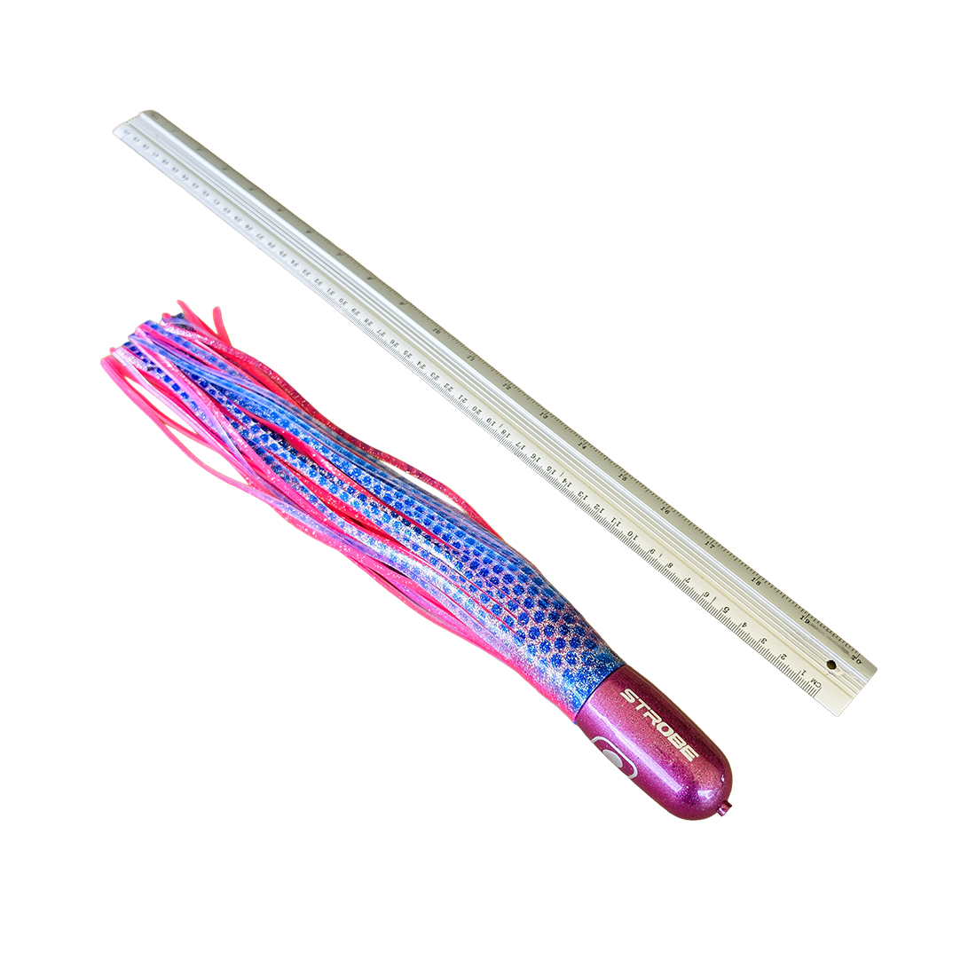 Glowbite Strobe flashing game lure with ruler for dimensions
