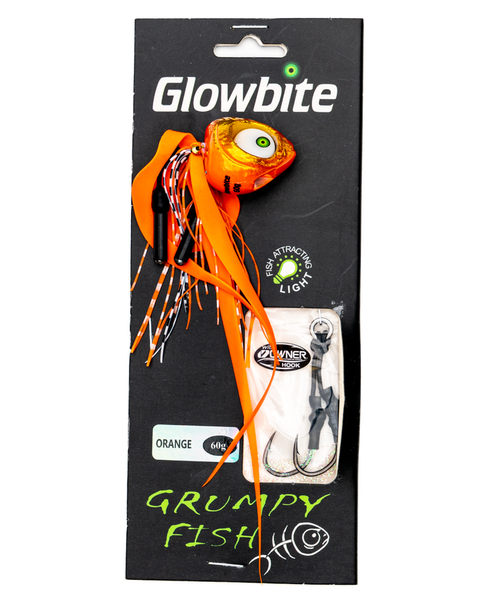Glowbite Grumpy Fish Slider Lure - Orange